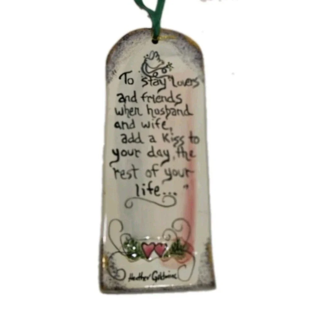 VTG Blue Sky Heather Goldminc Lovers Marriage Ceramic Wall Plaque 7